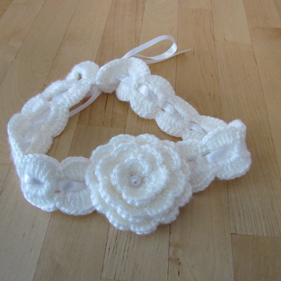 Taller de ABU White Handmade headband (crochet) - Picture 2 of 16